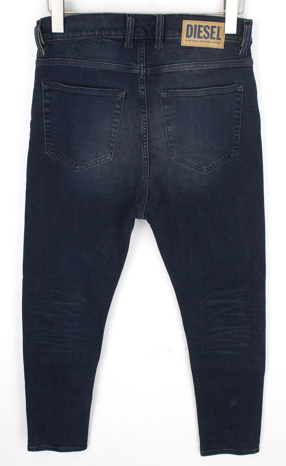 DIESEL D-Vider 084AU Men's W28/L30 Dark Blue Stretch Button Carrot Fit Jeans