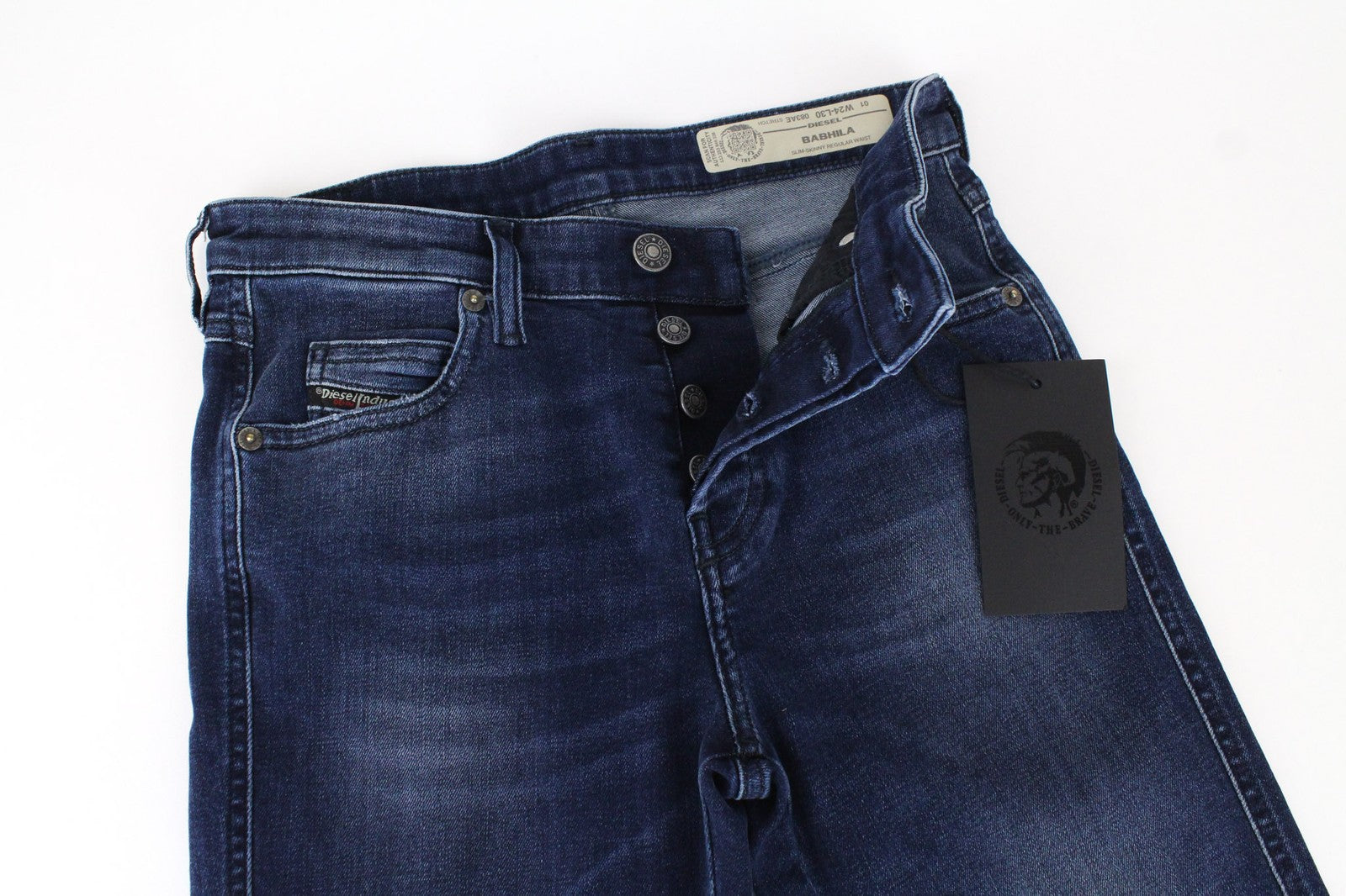 DIESEL Babhila 083AE Women's W24/L30 Blue Skinny Slim Stretch Girls Button Jeans