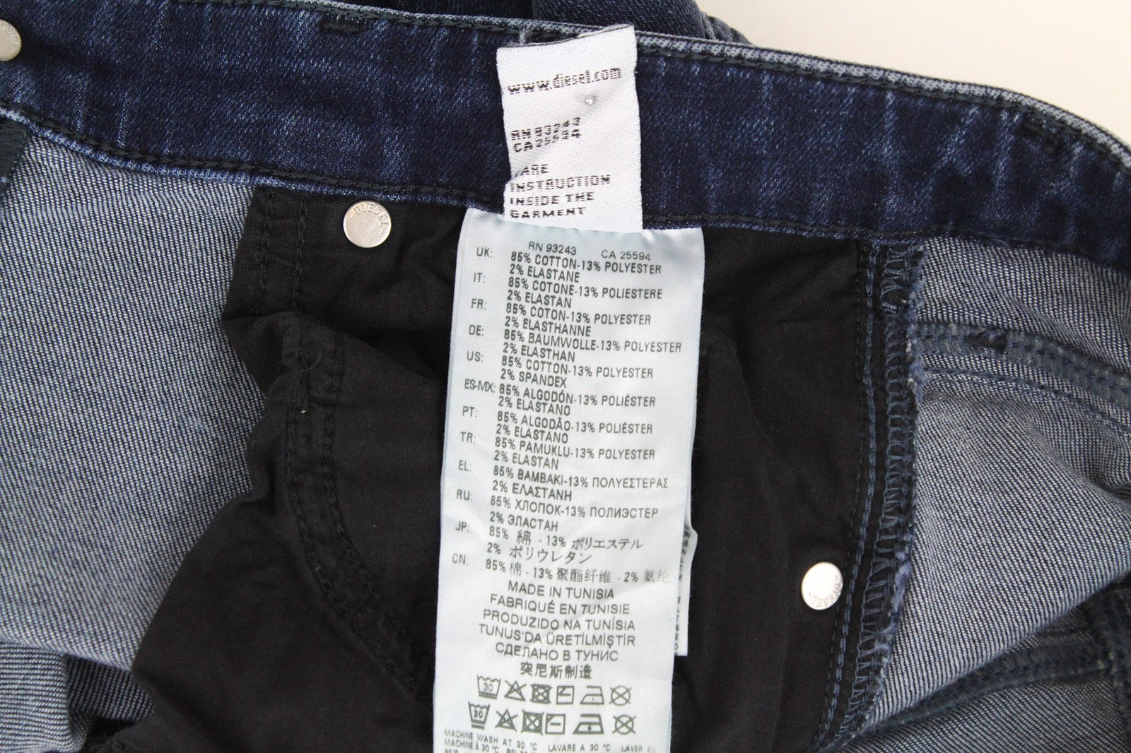 DIESEL Babhila 083AE Women's W24/L30 Blue Skinny Slim Stretch Girls Button Jeans