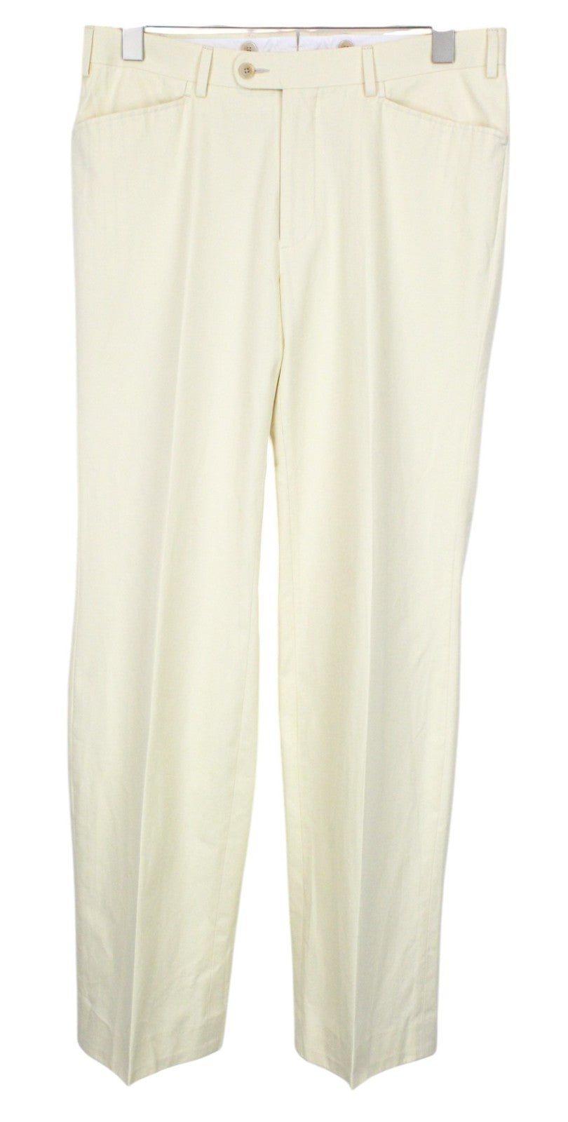 SUITSUPPLY La Spalla Men's UK38S Double-Breasted Light Yellow Cotton Suit 2Pc