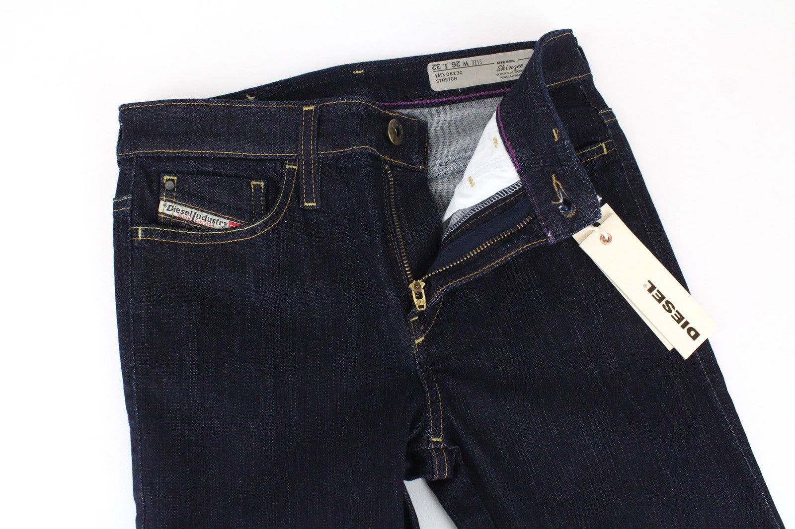 DIESEL Skinzee 0813C Women's W26/L32 Blue Super Slim Stretch Skinny Fit Jeans