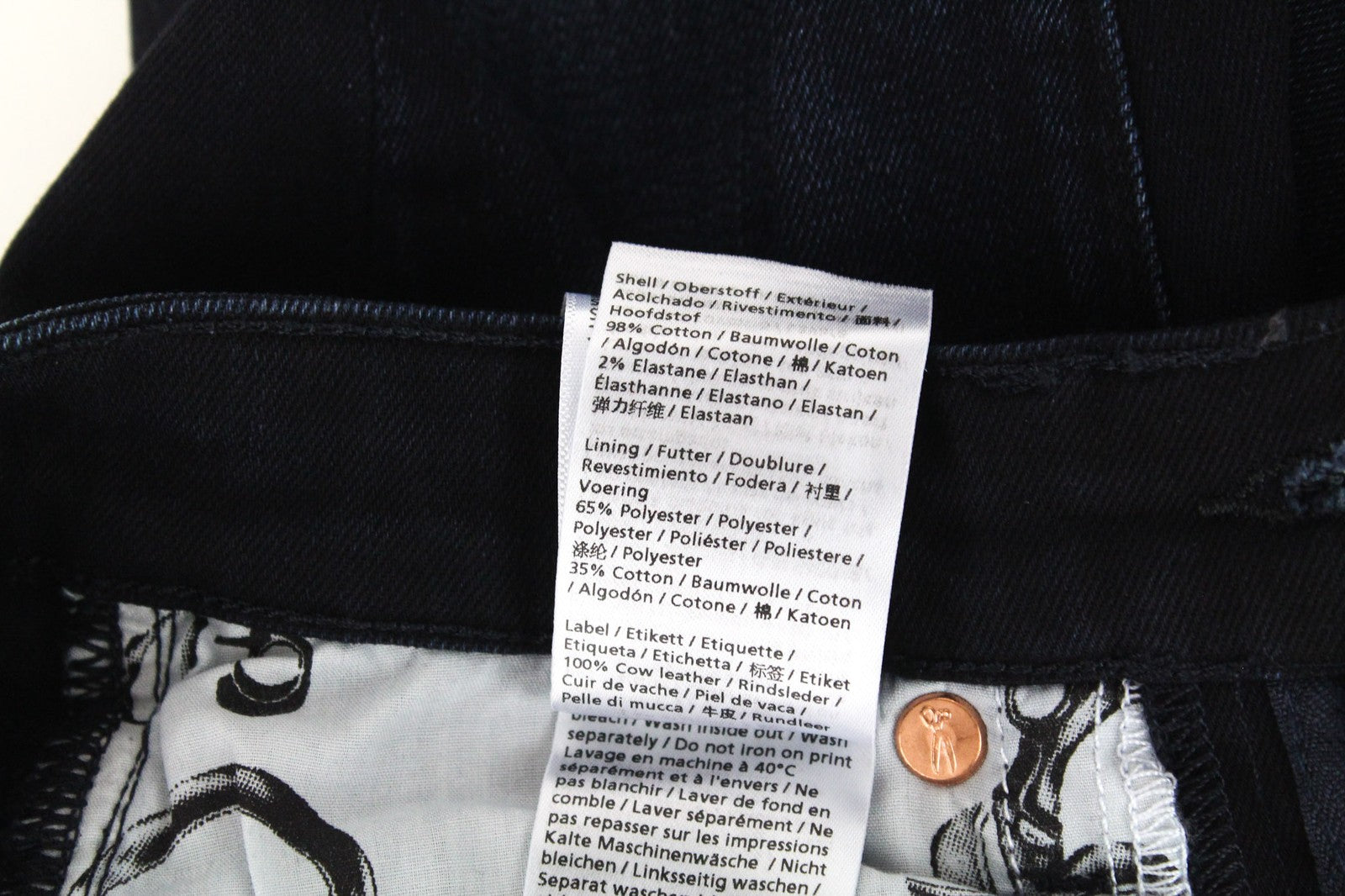 DENHAM Sharp Women's W24/L30 Dark Blue Zipped Skinny Stretch Classic Jeans