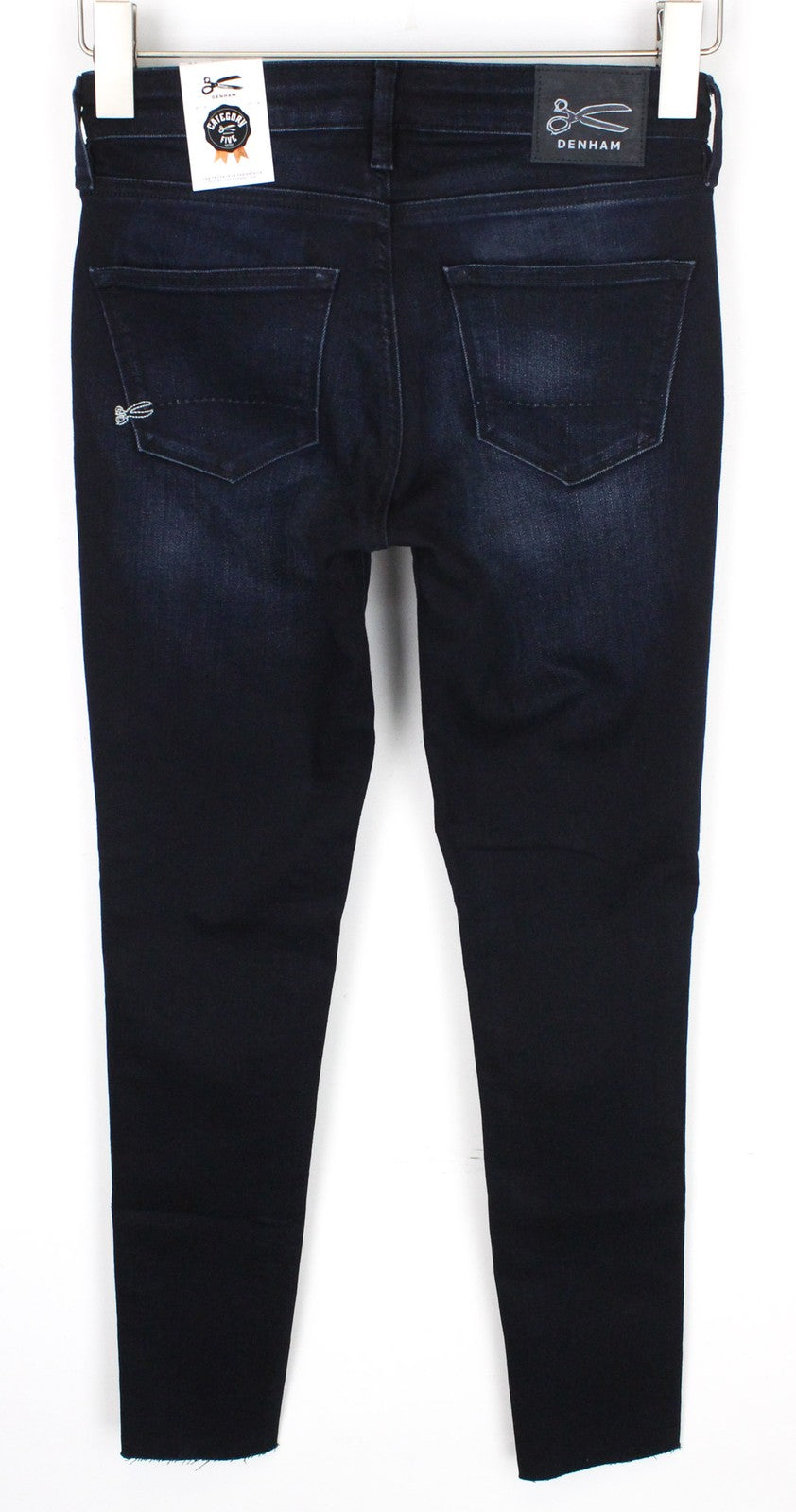 DENHAM Sharp Women's W24/L30 Dark Blue Zipped Skinny Stretch Classic Jeans