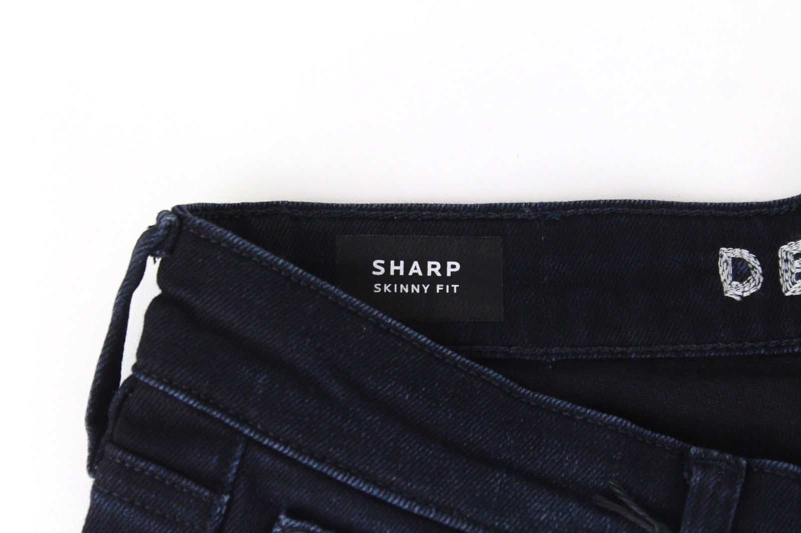 DENHAM Sharp Women's W24/L30 Dark Blue Zipped Skinny Stretch Classic Jeans