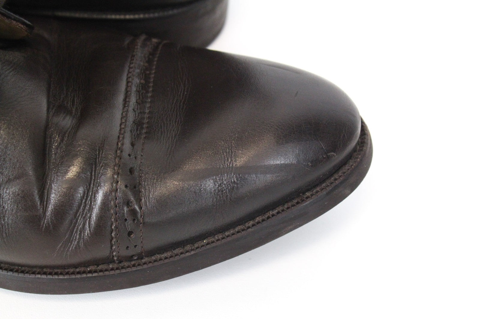 SUITSUPPLY vyriški tamsiai rudi, EU46 dydžio, odiniai, aukštakulniai bateliai su raišteliais, brogų raštu 