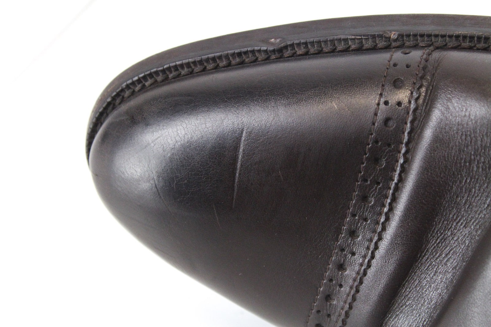 SUITSUPPLY vyriški tamsiai rudi, EU46 dydžio, odiniai, aukštakulniai bateliai su raišteliais, brogų raštu 