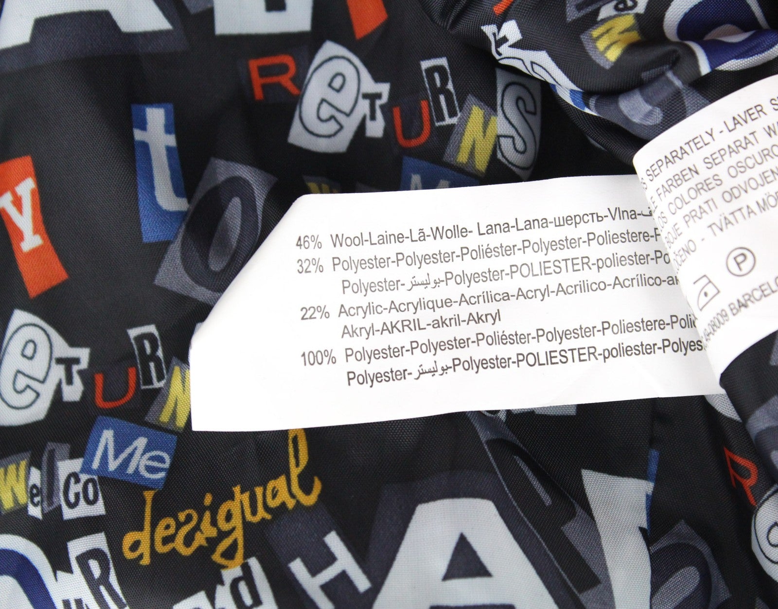 DESIGUAL moteriškas mėlynas EU40 vilnos mišinio dizainerio paltas kimono su siuvinėtu tartanu