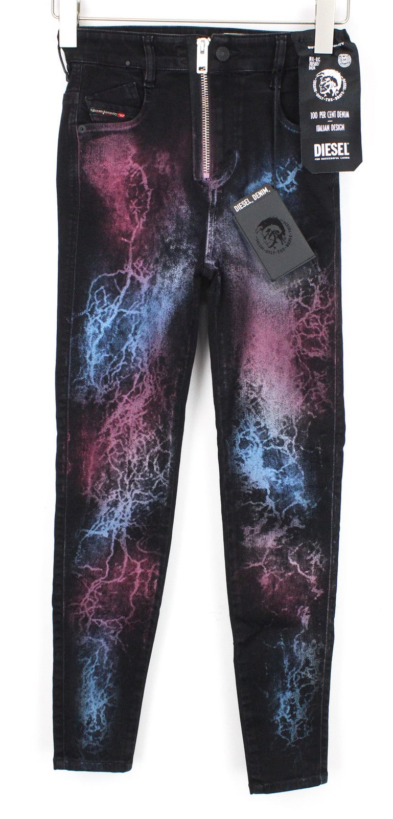 DIESEL Slandy-High-SX 069IY Women's W24/L30 Super Skinny Blue Coloured Jeans