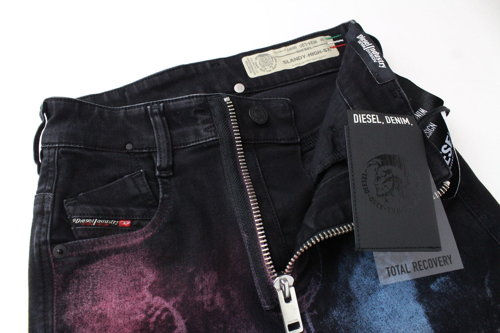 DIESEL Slandy-High-SX 069IY Women's W24/L30 Super Skinny Blue Coloured Jeans