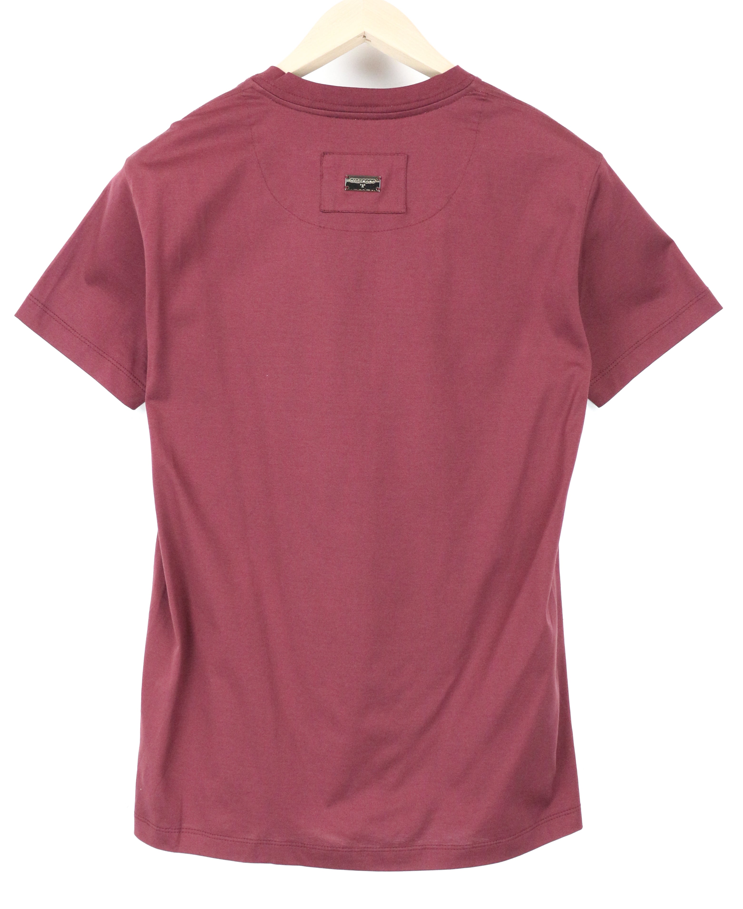 RICHMOND vyriški raudoni marškinėliai su V formos iškirpte, grynos medvilnės, laisvalaikio, vienspalviai, trumpomis rankovėmis. 