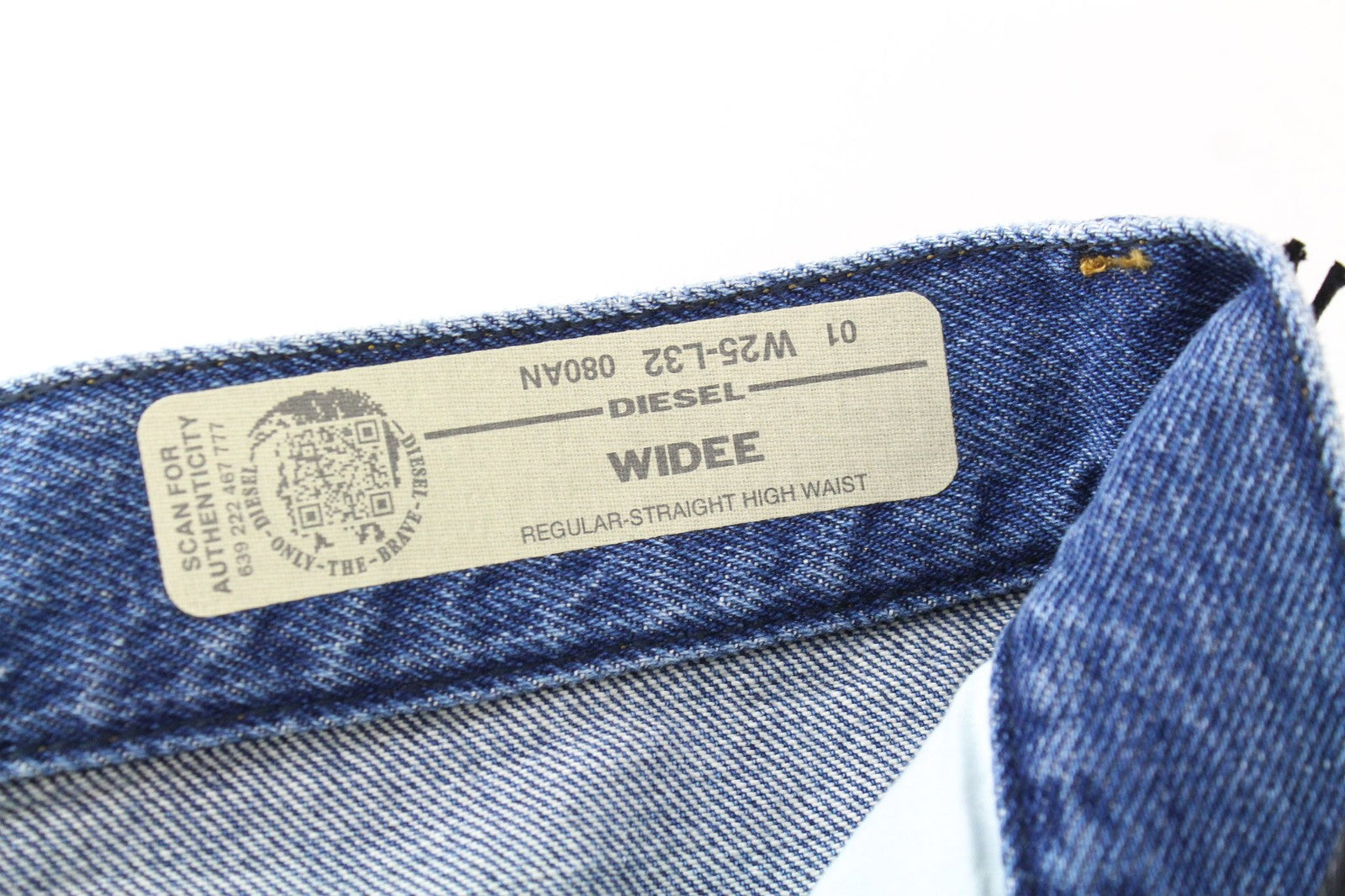 DIESEL Widee 080AN Women's Jeans W25/L32 Blue Straight Fit Pure Cotton Denim