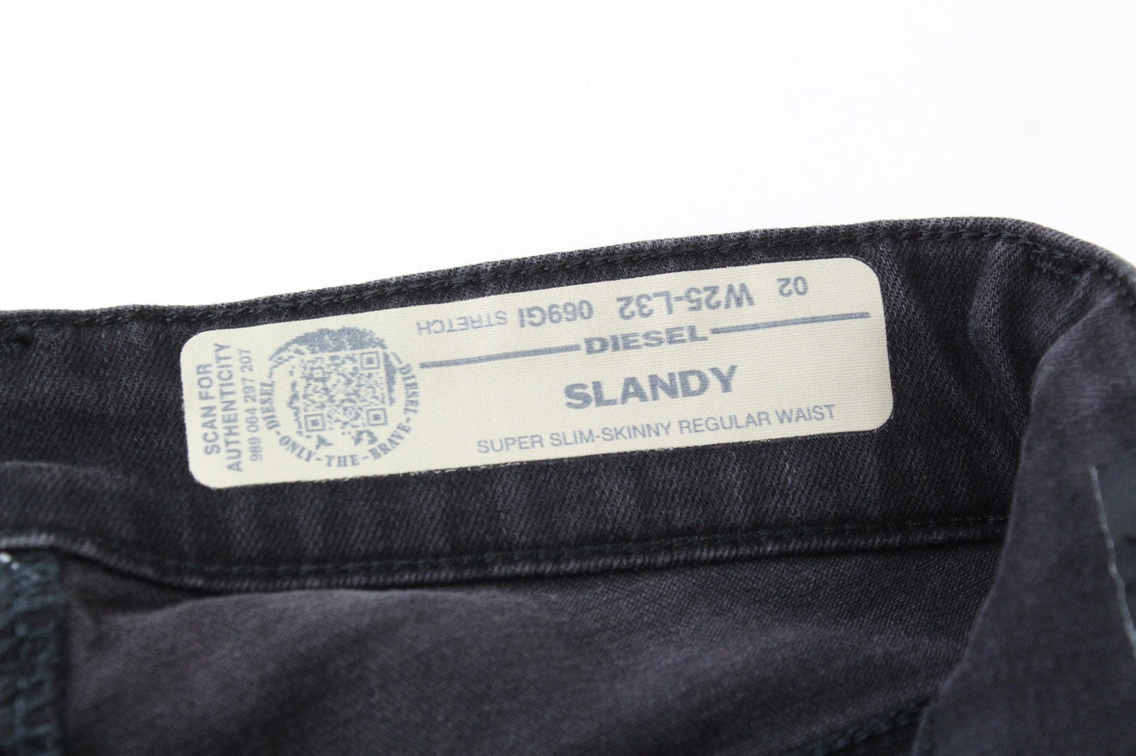 DIESEL Slandy 069GI Women's Jeans W25/L32 Grey Stretch Super Slim Skinny Fit