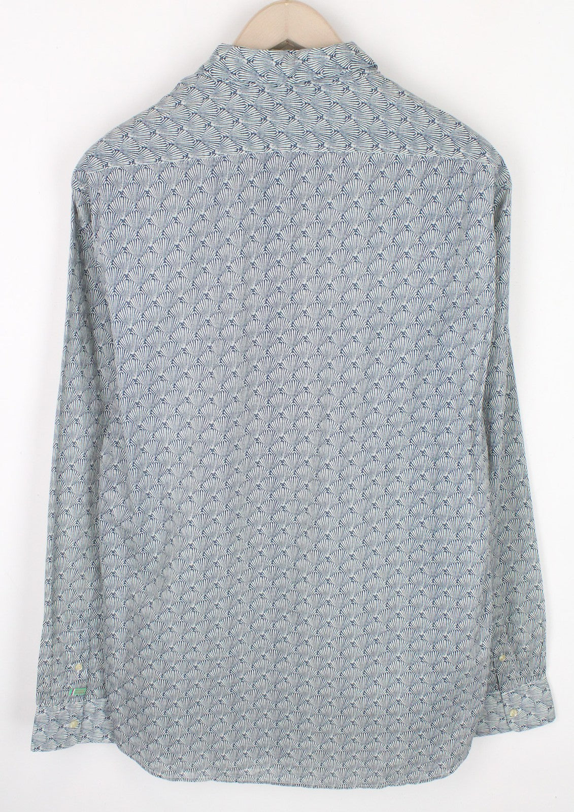 SCOTCH &amp; SODA vyriški marškinėliai, 2XL, mėlyni, jūrinio kriauklės rašto, melanžo rašto, iš grynos medvilnės. 