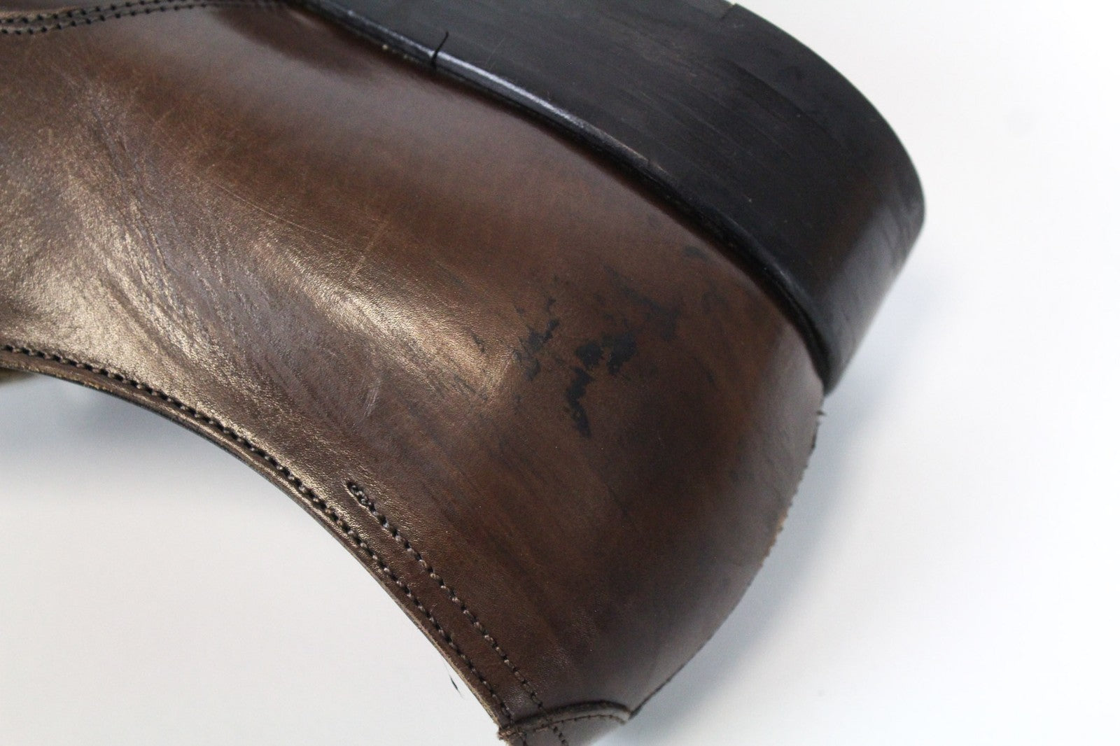 SUITSUPPLY Men's Formal Shoes EU43.5 Brown Leather Double Buckle Classic Low