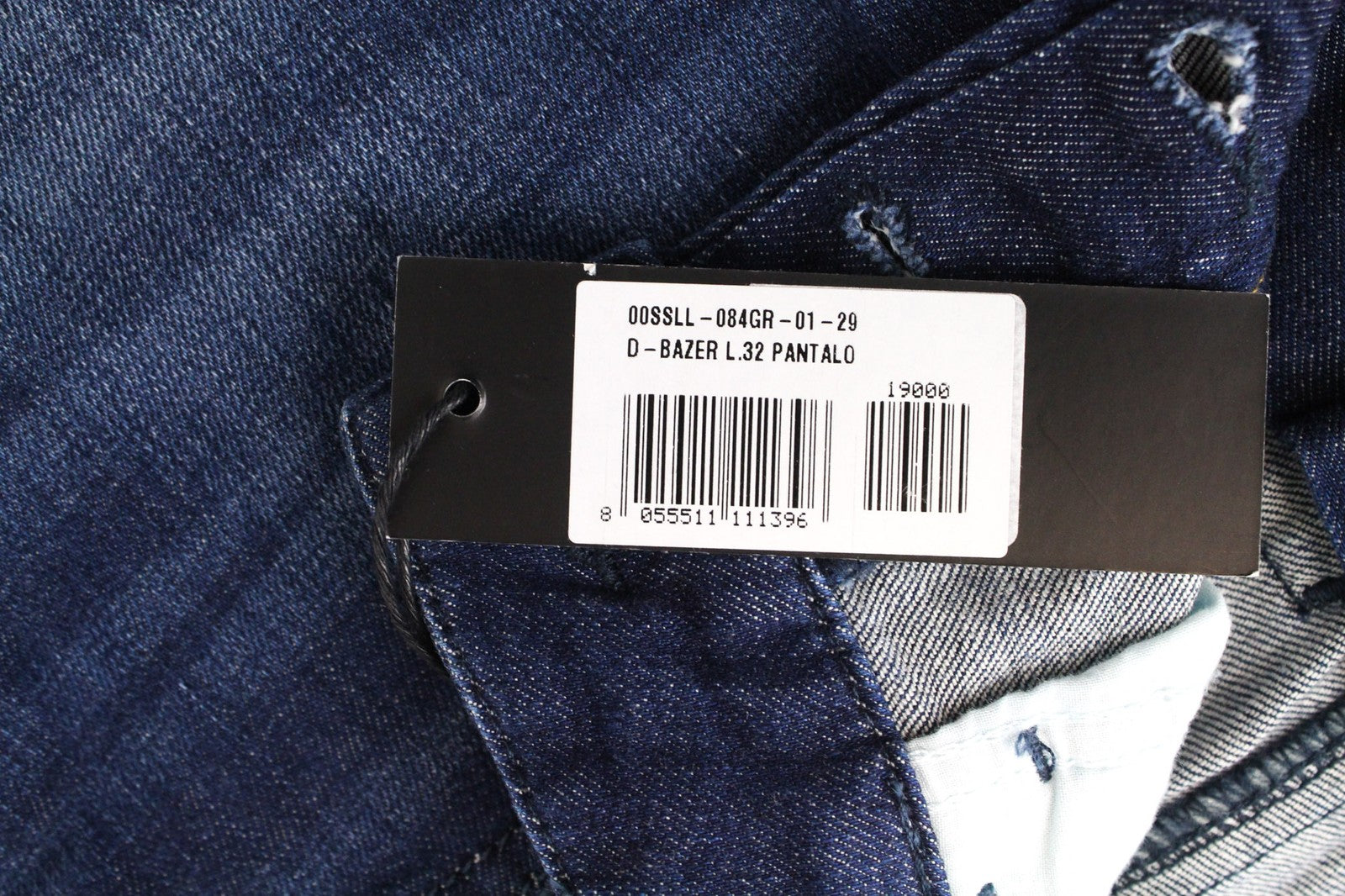 DIESEL D-Bazer 084GR vyriški džinsai W29/L32 mėlyni, tamprūs, skalbti, siaurėjantys, medvilniniai. 