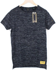 SCOTCH &amp; SODA vyriški marškinėliai S dydžio, tamsiai mėlyno melanžo, apvalia apykakle, ilgi, medvilnės mišinio raštas 