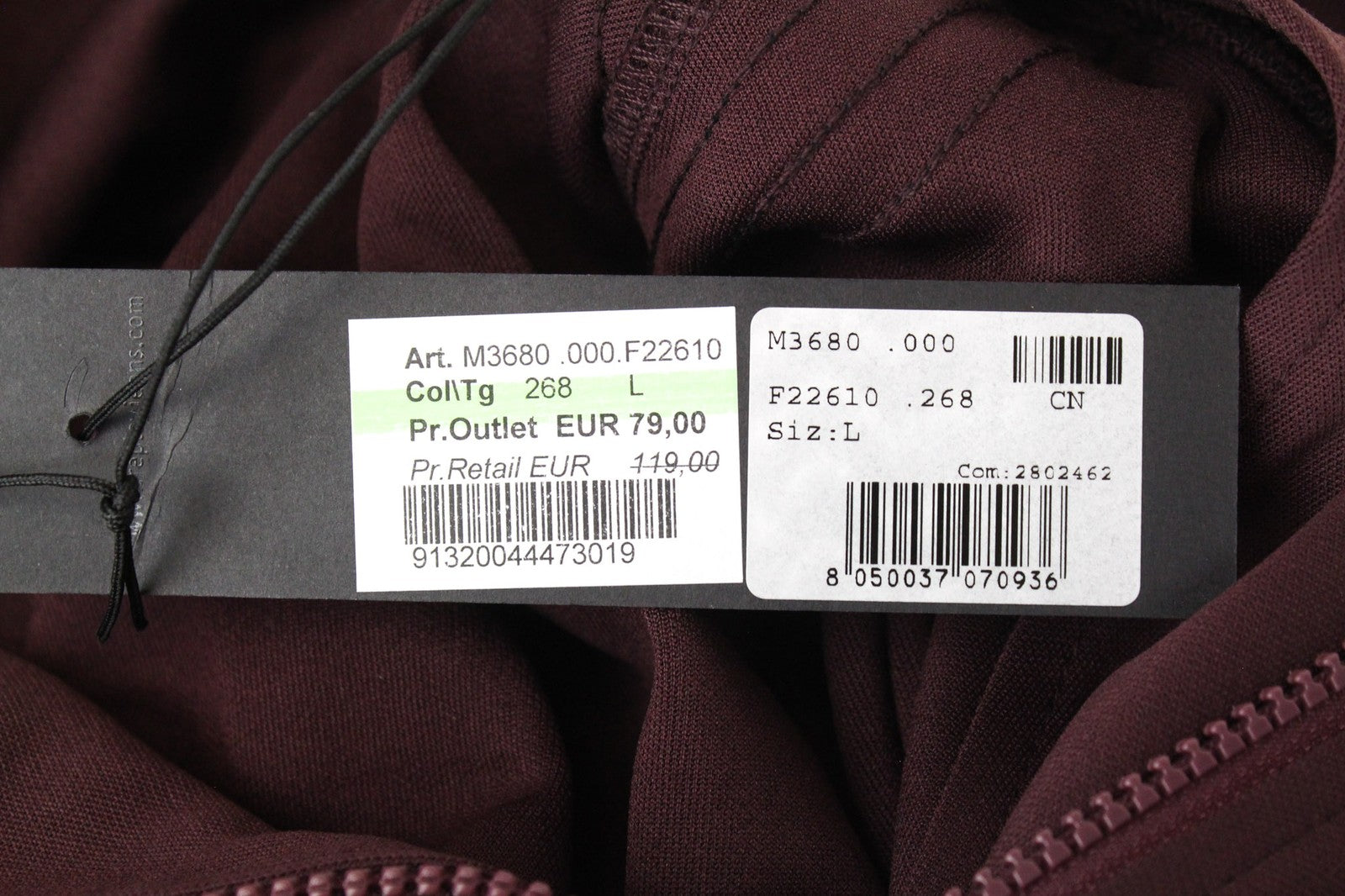 REPLAY vyriškas džemperis su aukštu kaklu, L dydžio, bordo spalvos, sportinis, klasikinis, su užtrauktuku. 