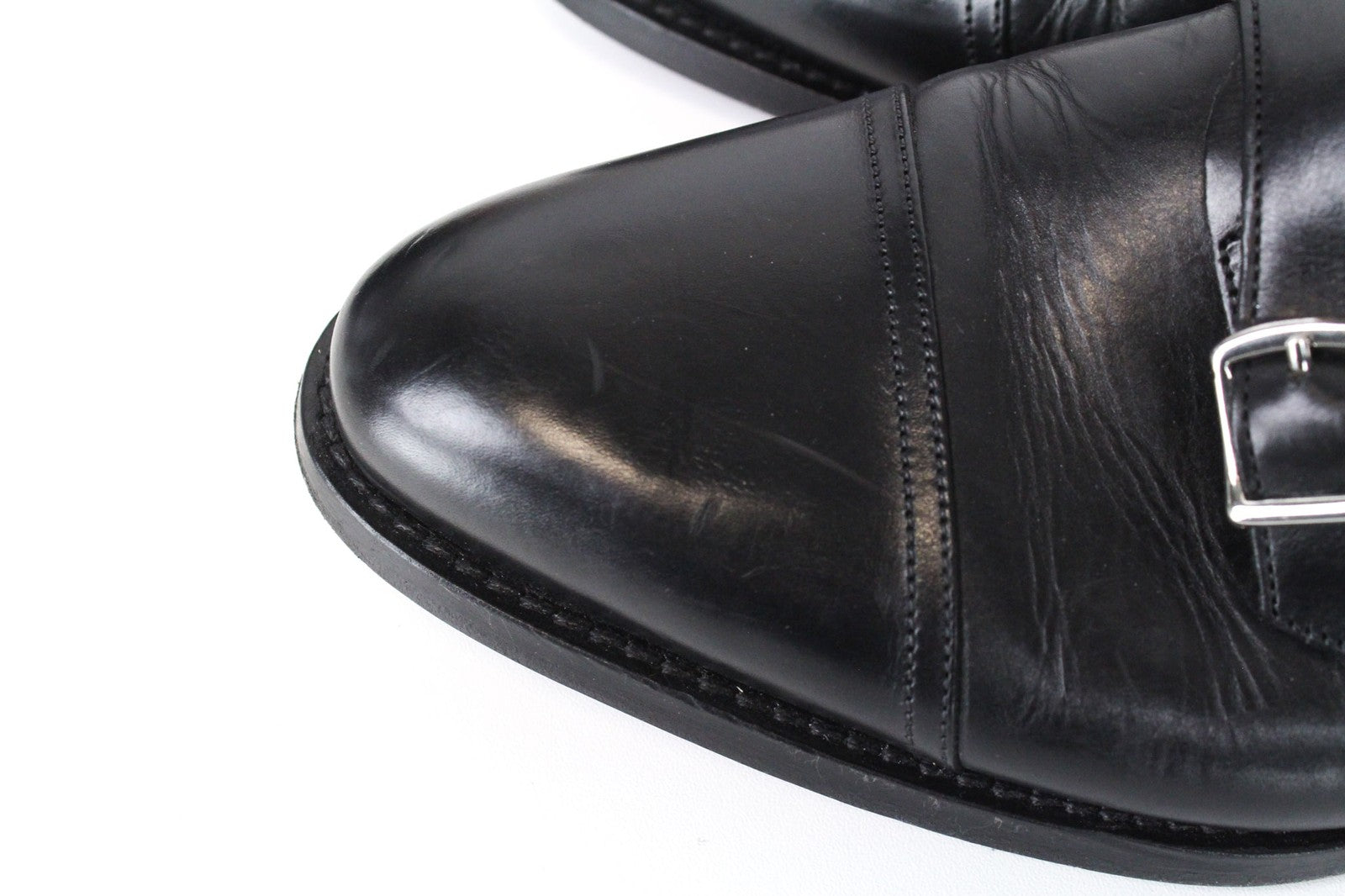 SUITSUPPLY vyriški formalūs batai, juodos odos, su dviguba sagtimi, žema pakulne, klasikiniai, EU41 dydis 