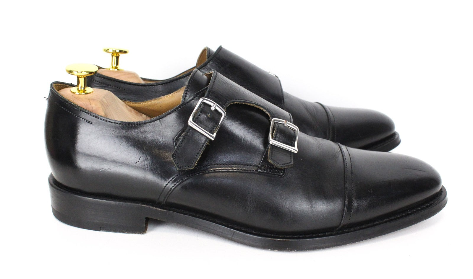 SUITSUPPLY vyriški formalūs batai, juodos odos, su dviguba sagtimi, žema pakulne, klasikiniai, EU41 dydis 