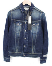 REPLAY vyriška striukė S mėlyna, tampri, džinsinė, skalbta, dėvėta, lengva medvilnė 