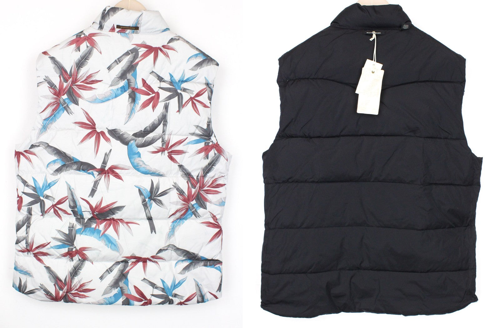 SCOTCH &amp; SODA Ams Couture vyriška liemenė XL dydžio mėlyna dvipusė pamušalu raštuota liemenė 