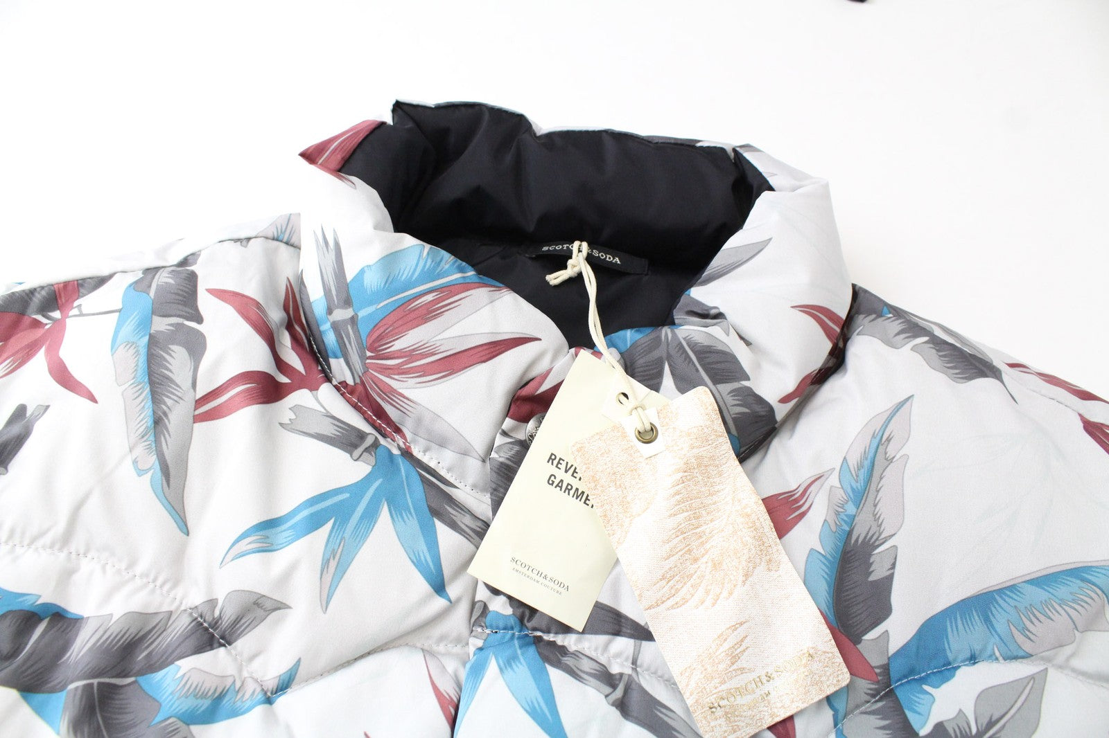 SCOTCH &amp; SODA Ams Couture vyriška liemenė XL dydžio mėlyna dvipusė pamušalu raštuota liemenė 