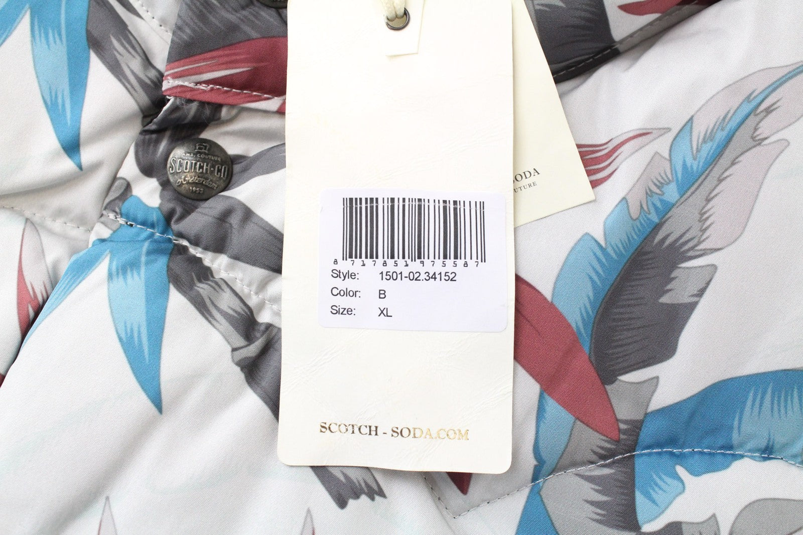 SCOTCH &amp; SODA Ams Couture vyriška liemenė XL dydžio mėlyna dvipusė pamušalu raštuota liemenė 