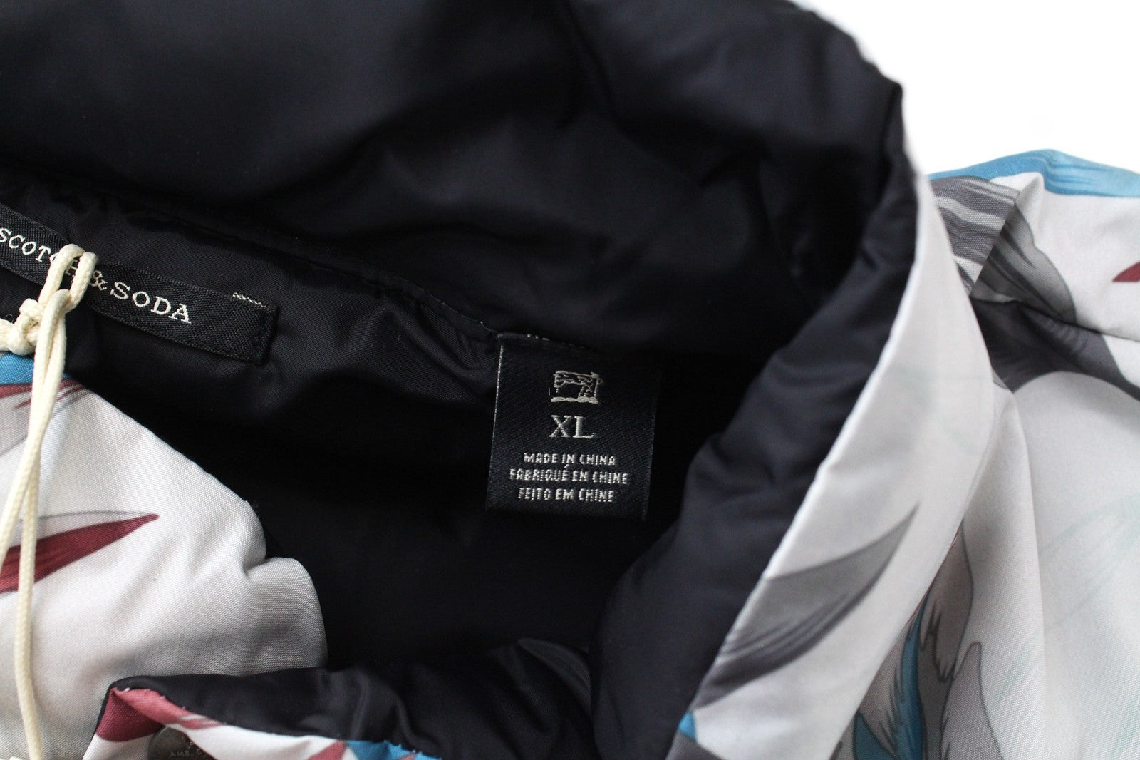 SCOTCH &amp; SODA Ams Couture vyriška liemenė XL dydžio mėlyna dvipusė pamušalu raštuota liemenė 