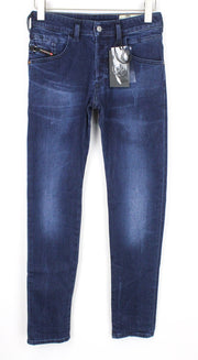 DIESEL D-Bazer 083AT vyriški džinsai W26/L32 berniukams, mėlyni, tamprūs, siaurėjantys medvilniniai džinsai 