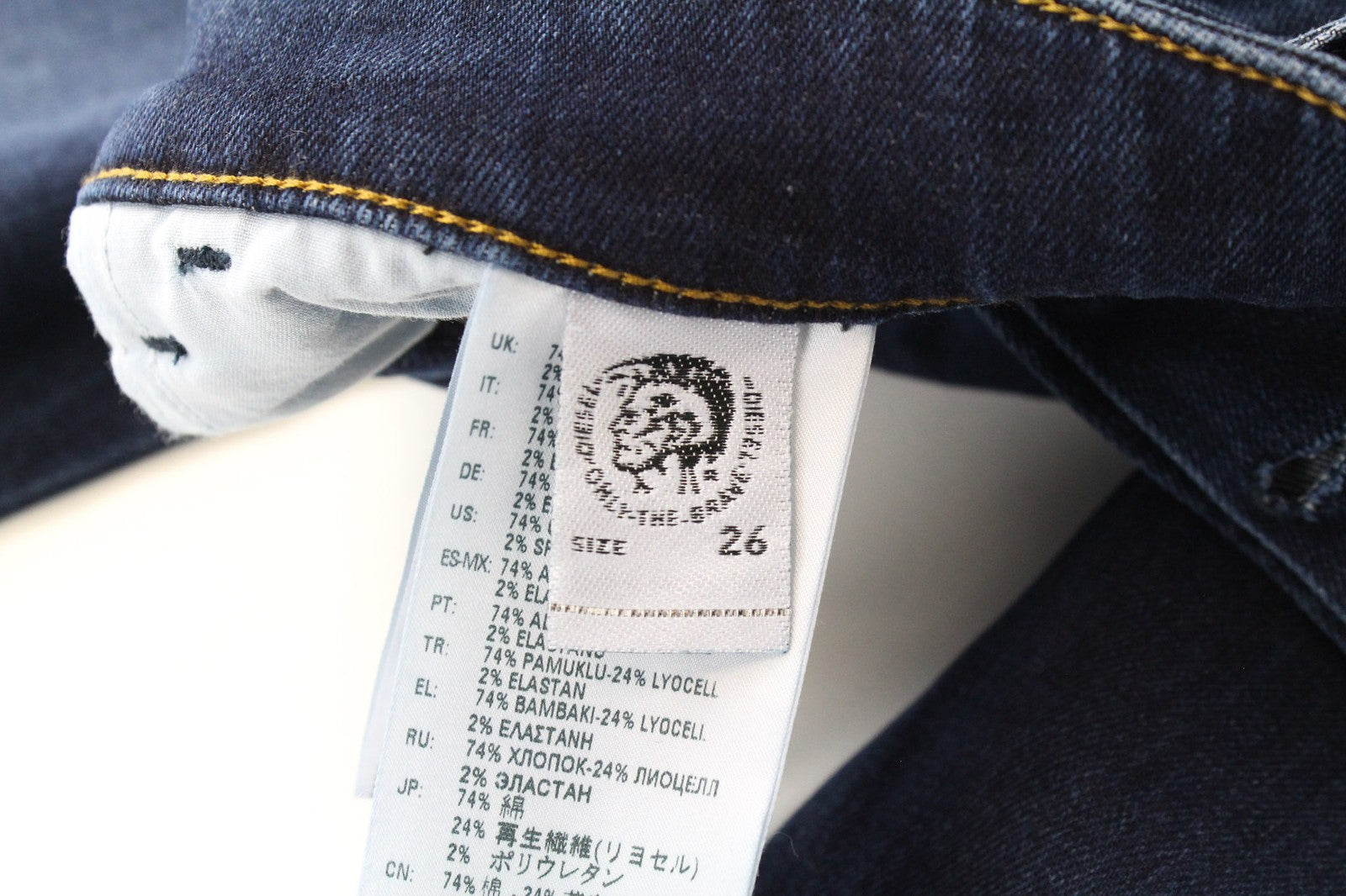 DIESEL D-Bazer 083AT vyriški džinsai W26/L32 berniukams, mėlyni, tamprūs, siaurėjantys medvilniniai džinsai 