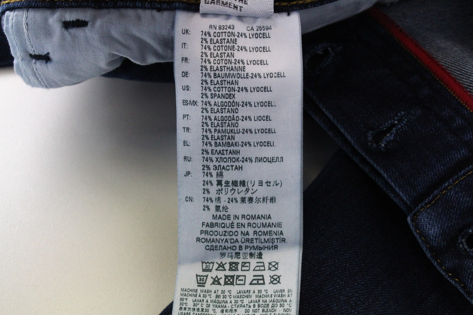 DIESEL D-Bazer 083AT vyriški džinsai W26/L32 berniukams, mėlyni, tamprūs, siaurėjantys medvilniniai džinsai 