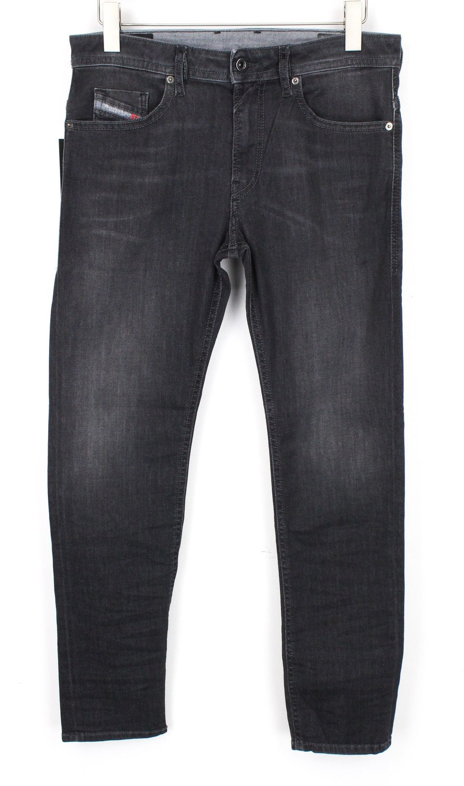 DIESEL Thommer 0687J vyriški džinsai W32/L30 tamsiai pilki tamprūs medvilniniai Slim-Skinny džinsai 