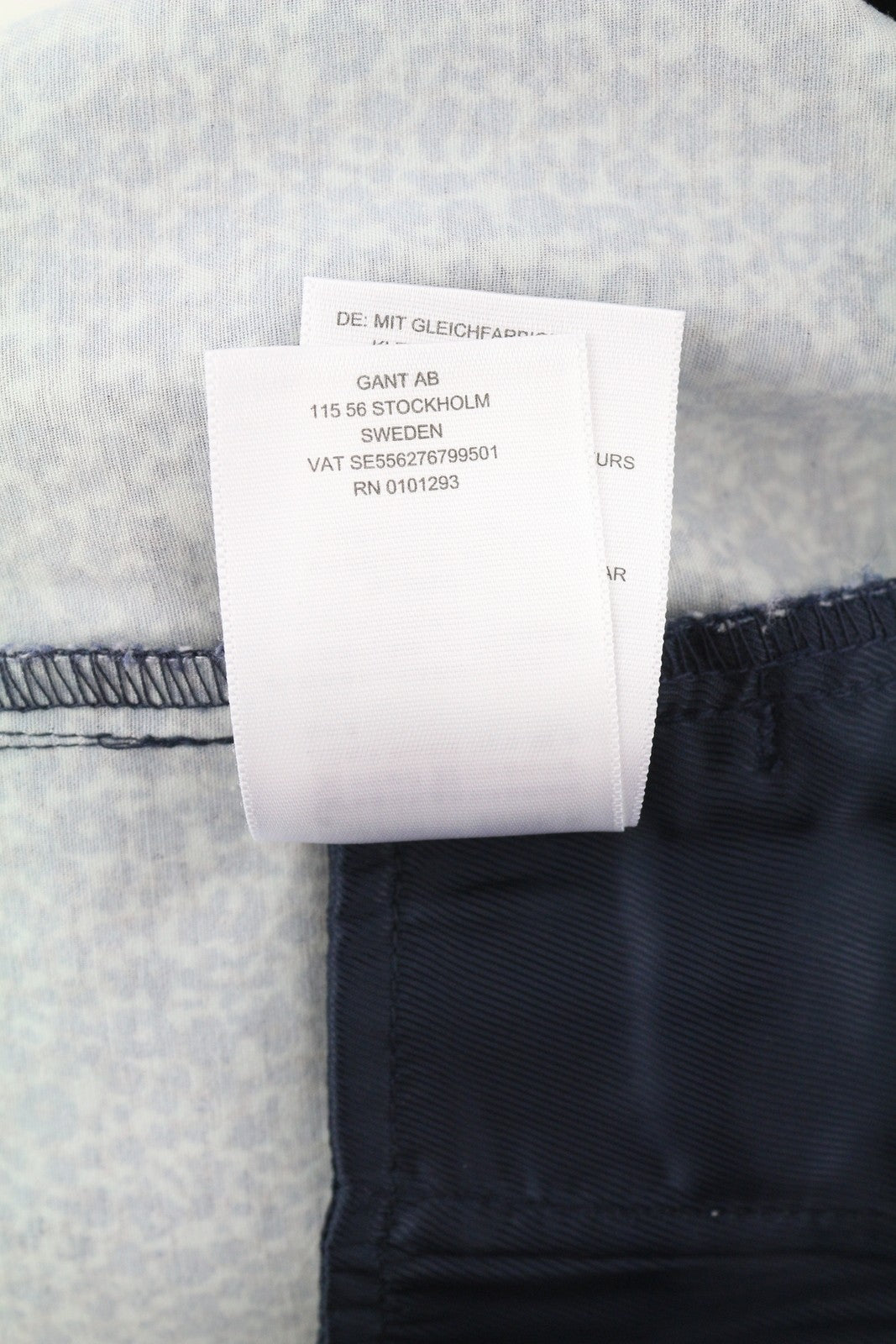 GANT Floral Camo trumpintos laisvos moteriškos kelnės EU34 mėlynos, priglundančios, chino stiliaus, su užtrauktuku 