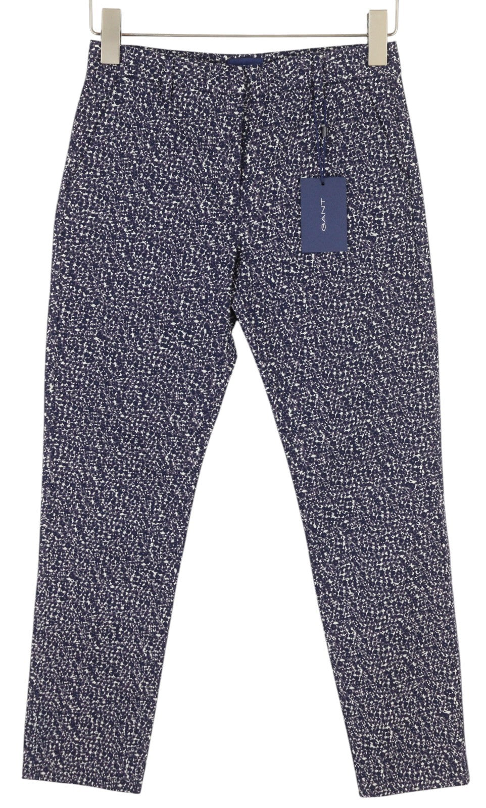 GANT Floral Camo trumpintos laisvos moteriškos kelnės EU34 mėlynos, priglundančios, chino stiliaus, su užtrauktuku 