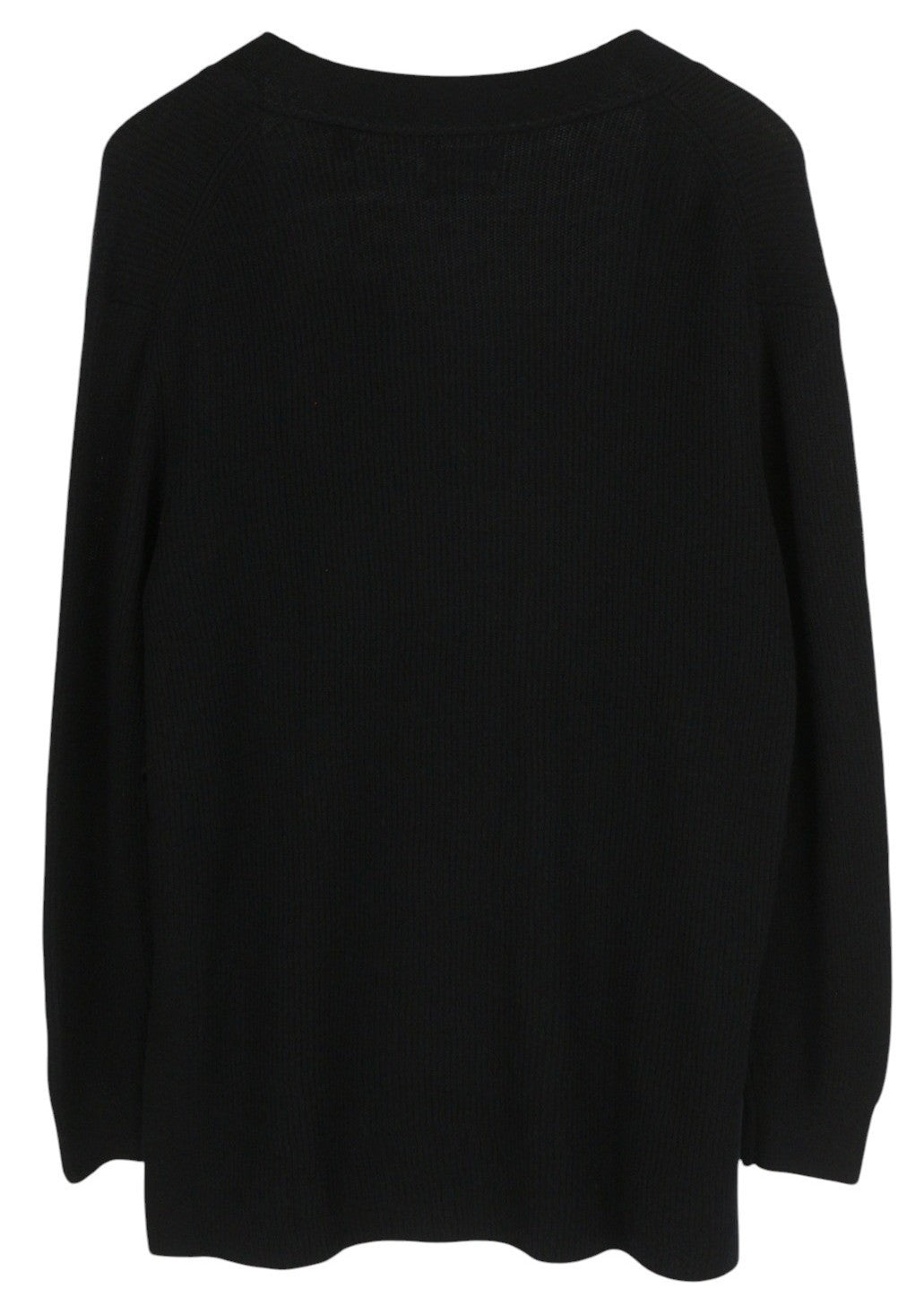 GANT Ribbed Lambswool Cardigan Womens Megztinis Black Long Rankovėmis Laisvalaikio 