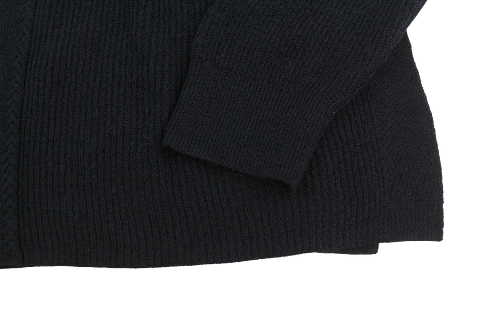 GANT Ribbed Lambswool Cardigan Womens Megztinis Black Long Rankovėmis Laisvalaikio 