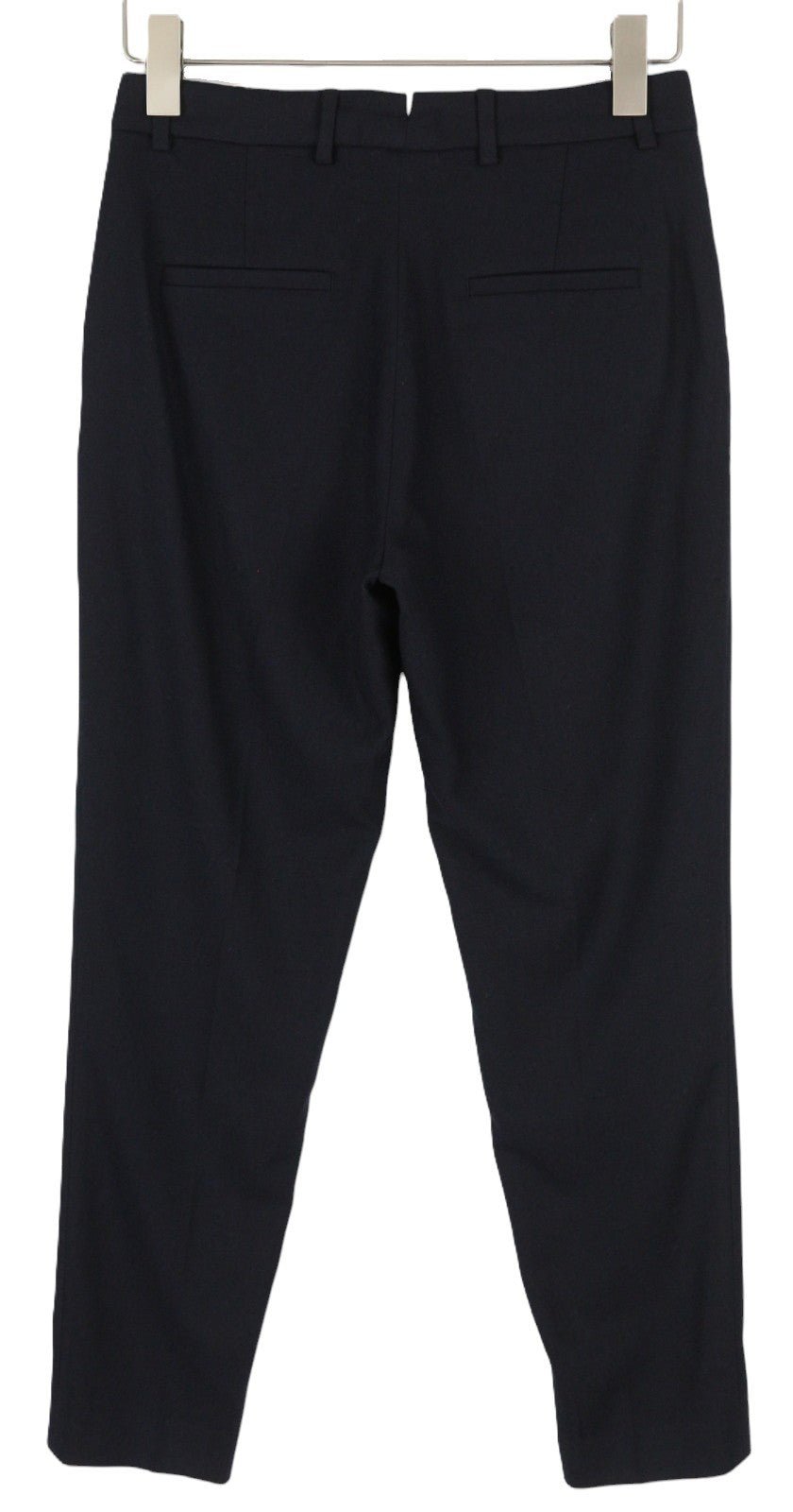 GANT Plaunamos vilnonės siaurėjančios moteriškos kelnės su tamsiai mėlynu užtrauktuku, klasikinės 