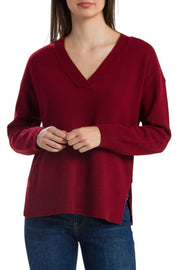 GANT Lambswool Cashmere V-Neck moteriškas megztinis S Burgundiško tamsaus mezgimo 