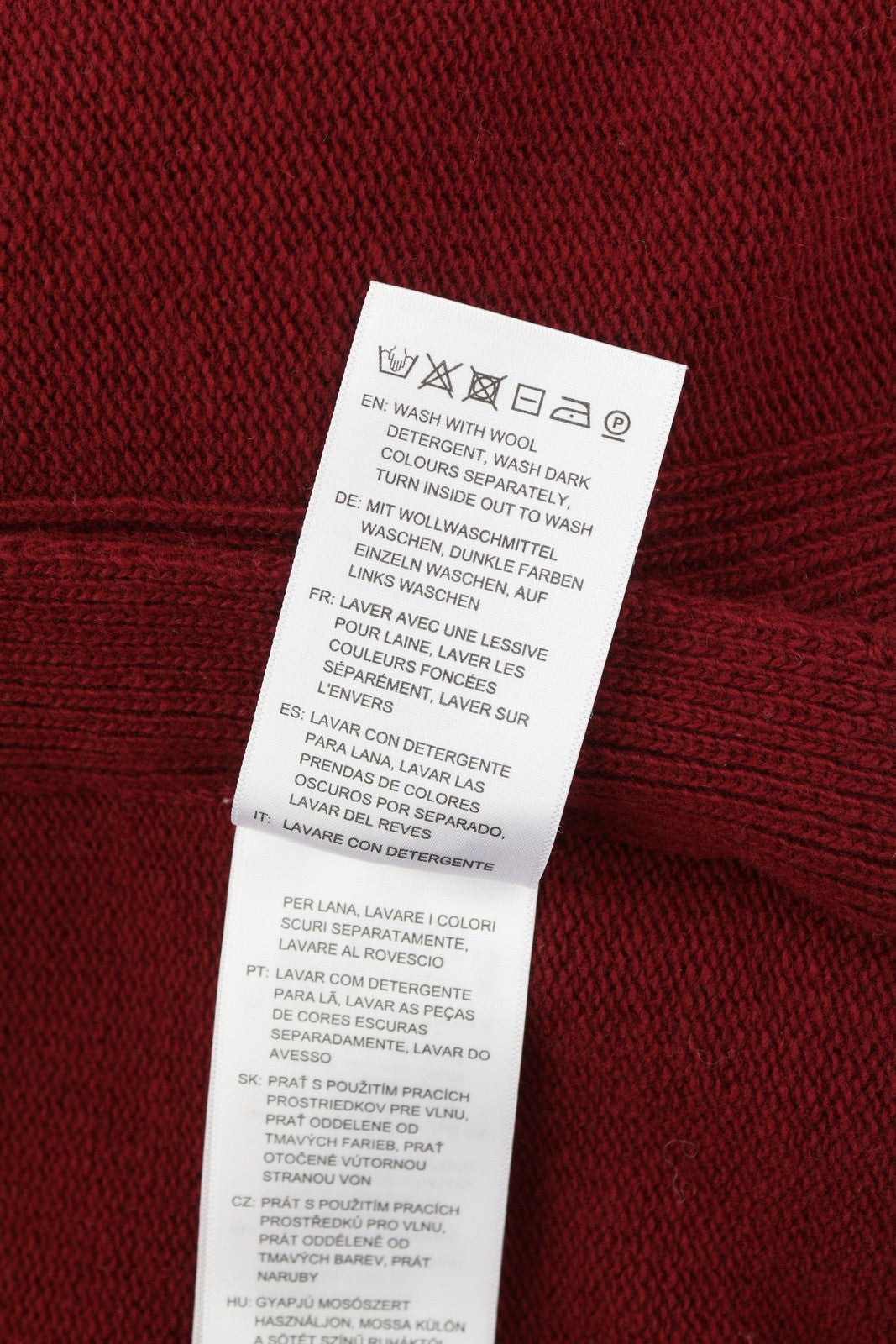 GANT Lambswool Cashmere V-Neck moteriškas megztinis S Burgundiško tamsaus mezgimo 