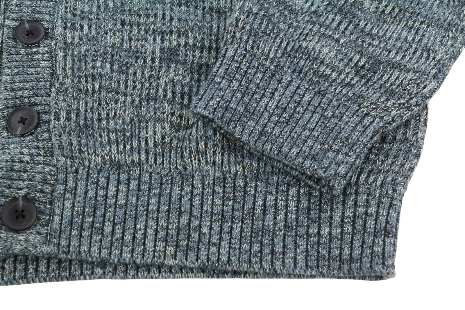 CALVIN KLEIN susukto siūlų kardiganas vyrams, XL dydžio, įvairiaspalvis, su sagomis, rekomenduojama kaina – 129 € 