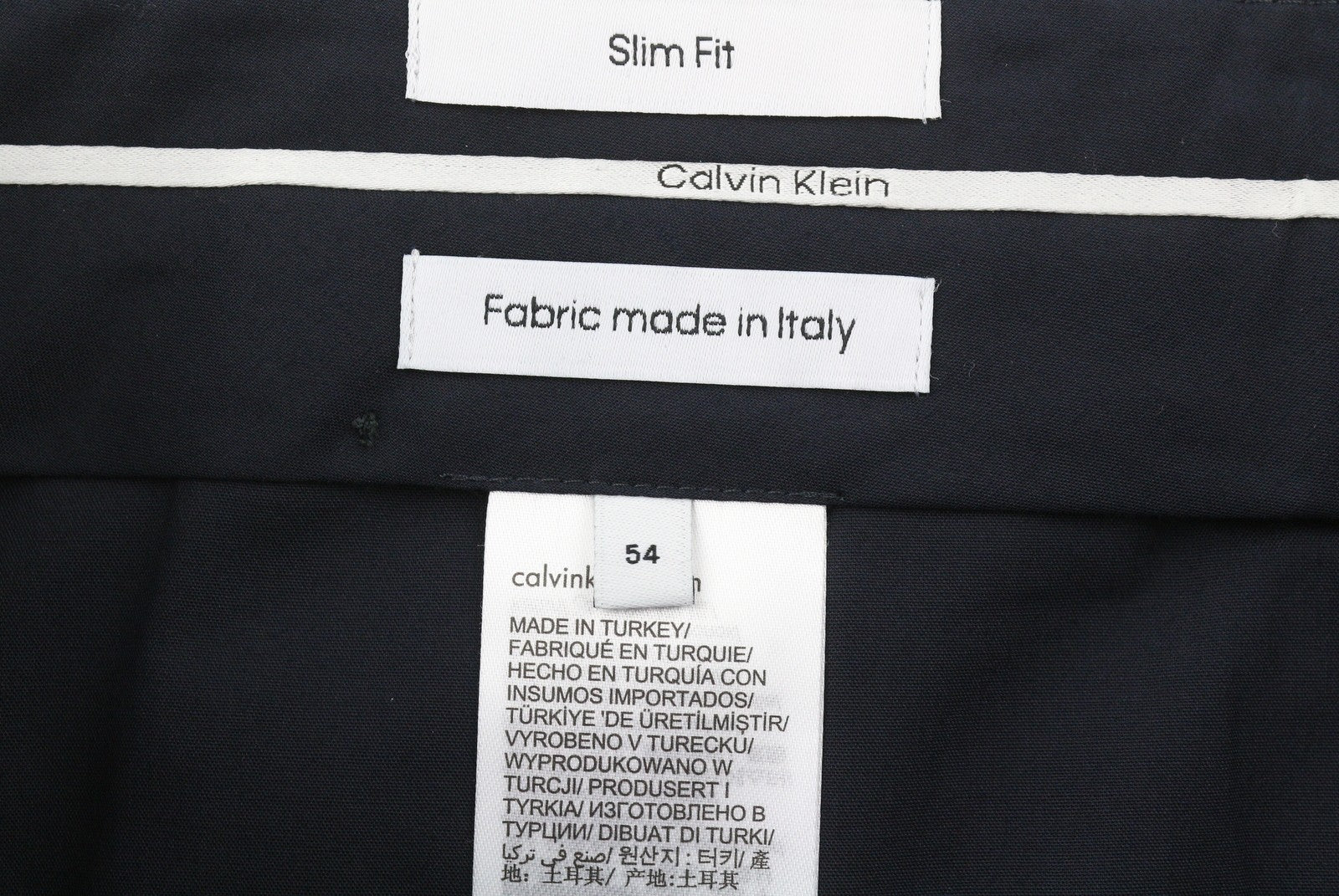 CALVIN KLEIN tamprios vilnos plonos vyriškos kelnės W38 mėlynos plokščia priekine dalimi klasikinės RRP 139 € 