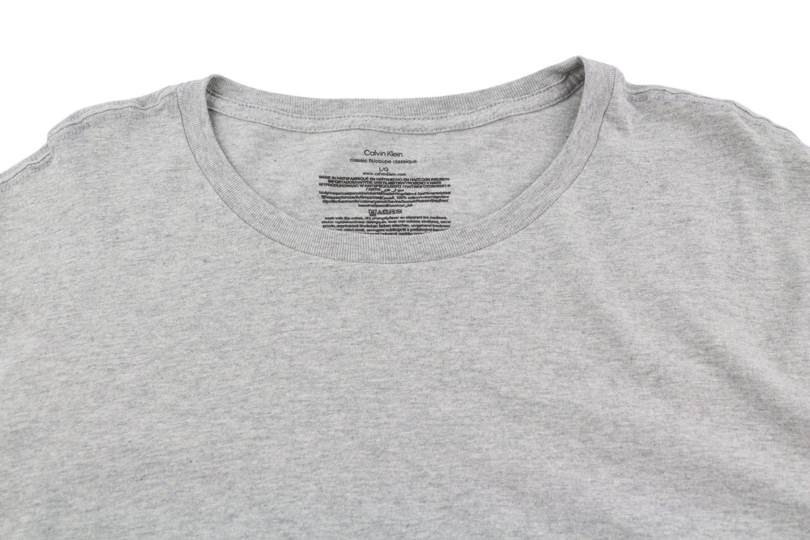 CALVIN KLEIN Men T-Shirt L Short Sleeve Tricot Classic Fit Underwear 3 Pack