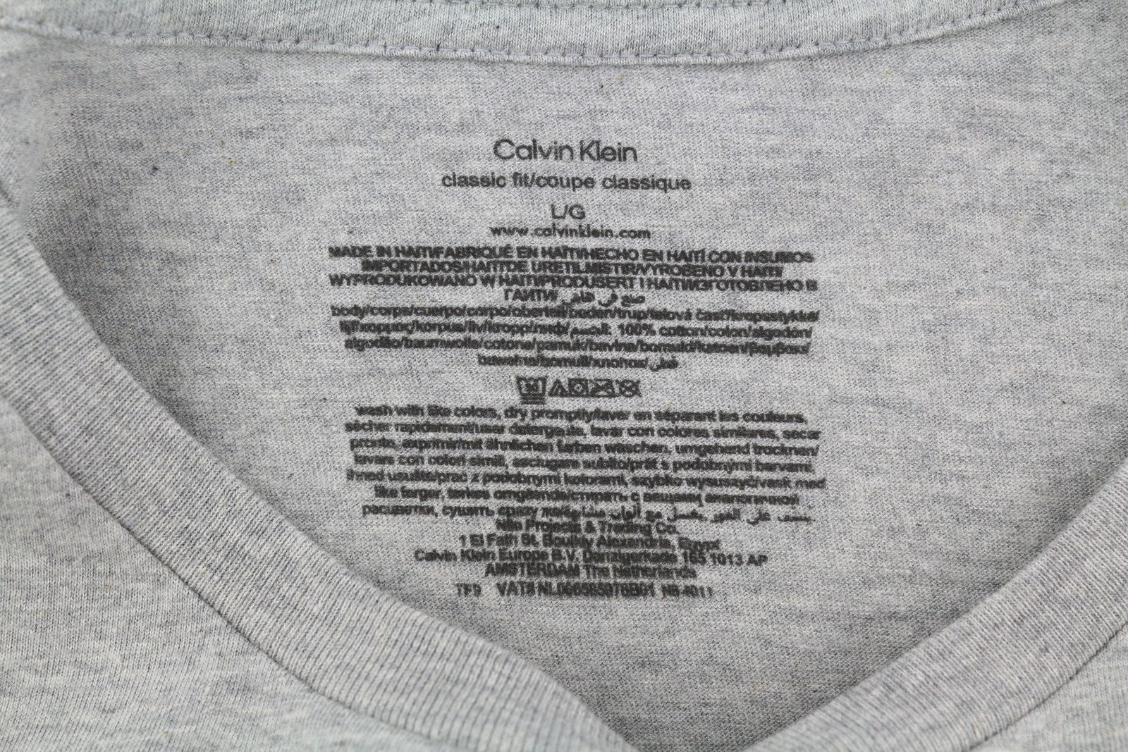 CALVIN KLEIN Men T-Shirt L Short Sleeve Tricot Classic Fit Underwear 3 Pack