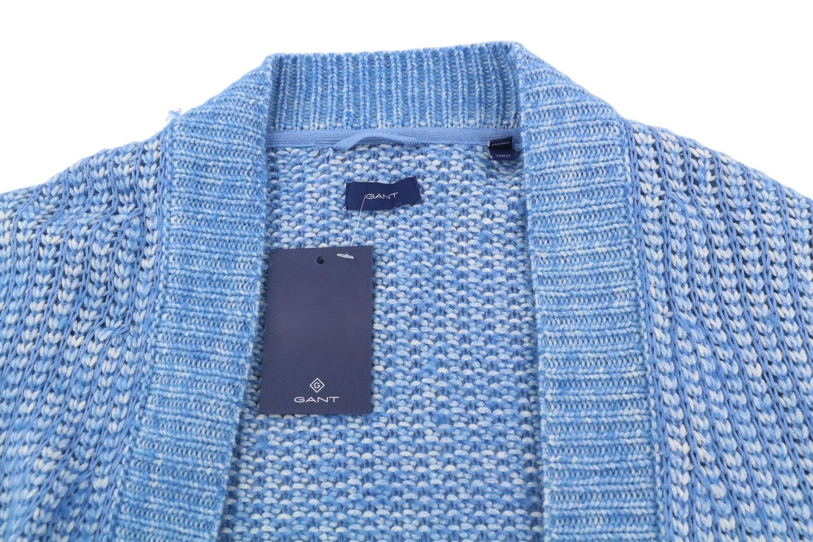 GANT Boyfriend kardiganas moterims, megztinis S, mėlynas melanžas, vilnos ir alpakų mišinio audinys, tamprus megztinis 