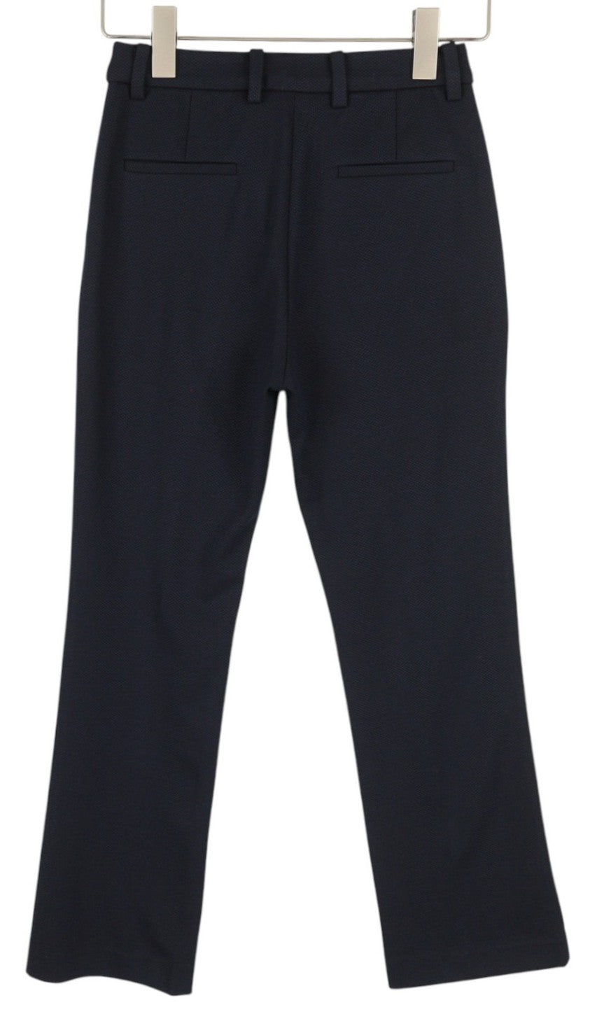 GANT Džersio Pique moteriškos kelnės EU34 mėlynos tekstūruotos tiesaus kirpimo iki kulkšnių 