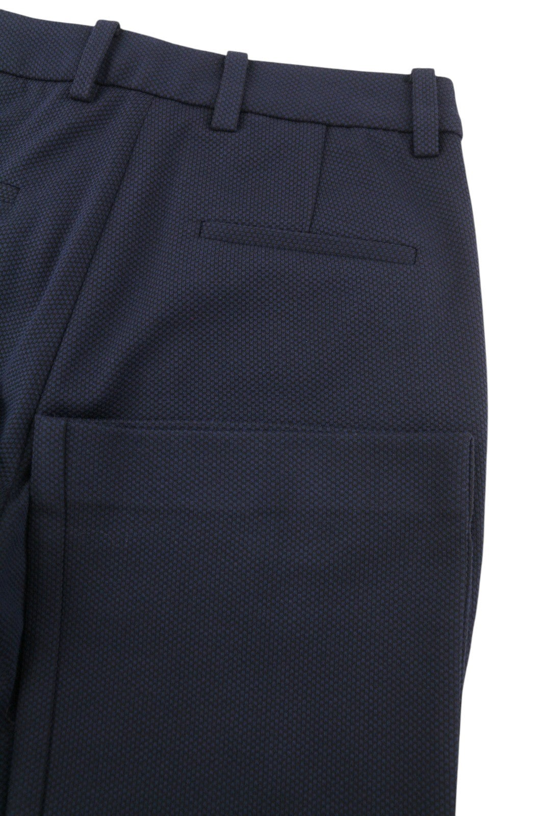 GANT Džersio Pique moteriškos kelnės EU34 mėlynos tekstūruotos tiesaus kirpimo iki kulkšnių 