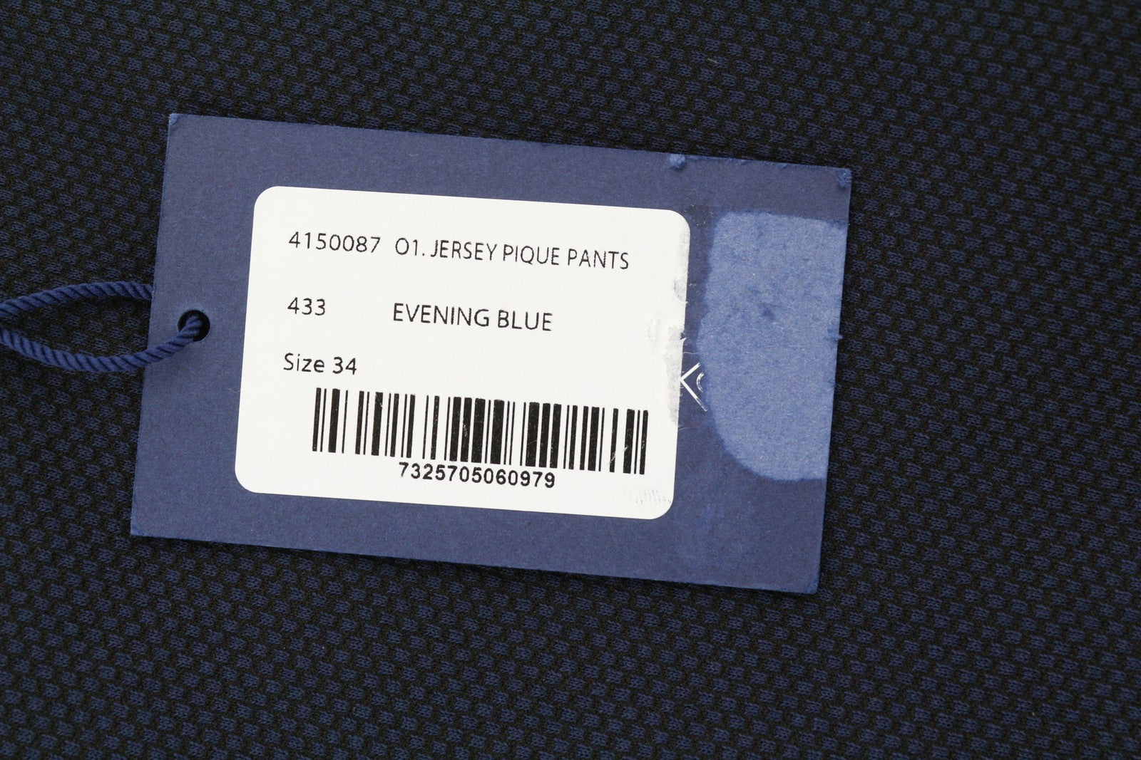 GANT Džersio Pique moteriškos kelnės EU34 mėlynos tekstūruotos tiesaus kirpimo iki kulkšnių 