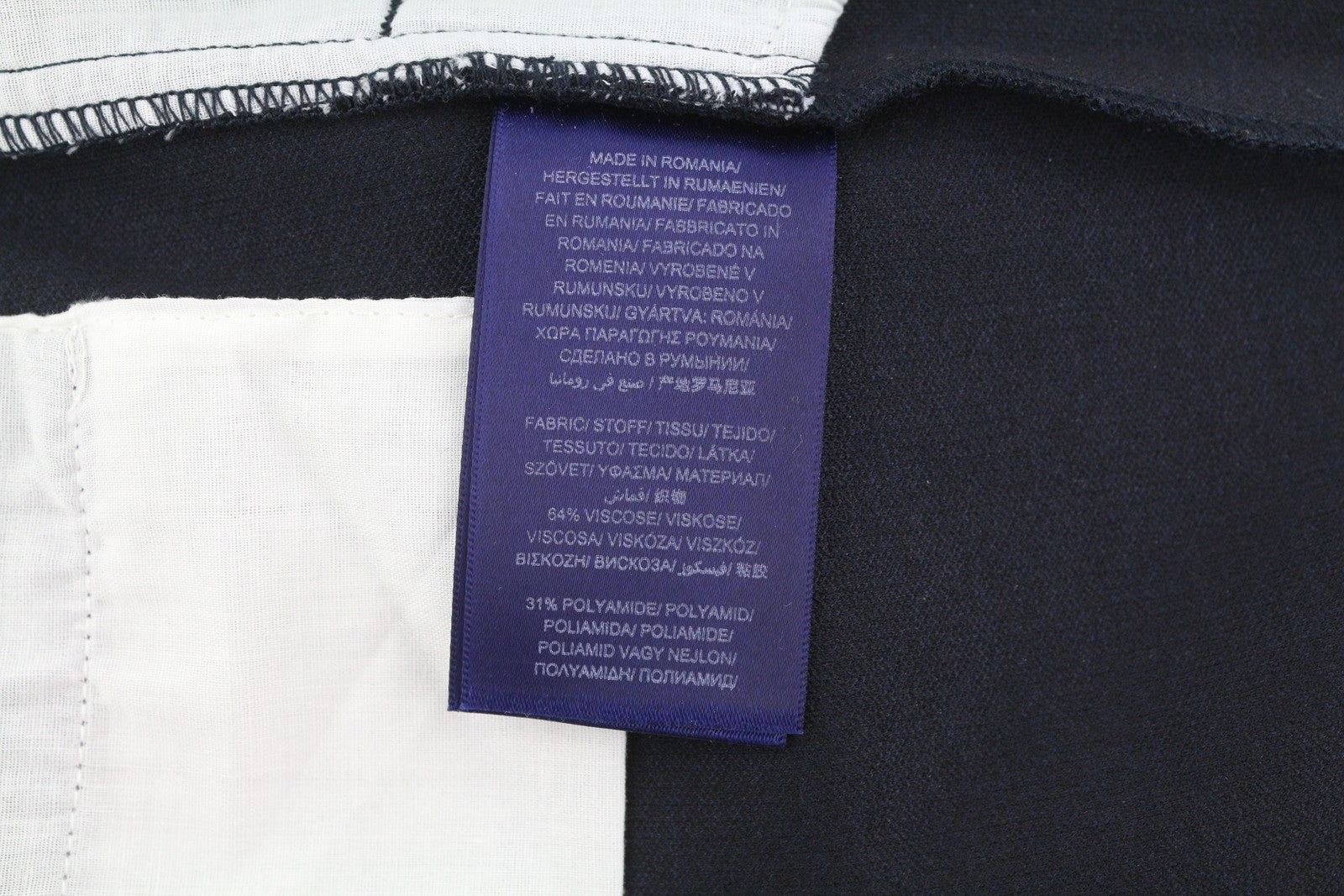 GANT Džersio Pique moteriškos kelnės EU34 mėlynos tekstūruotos tiesaus kirpimo iki kulkšnių 