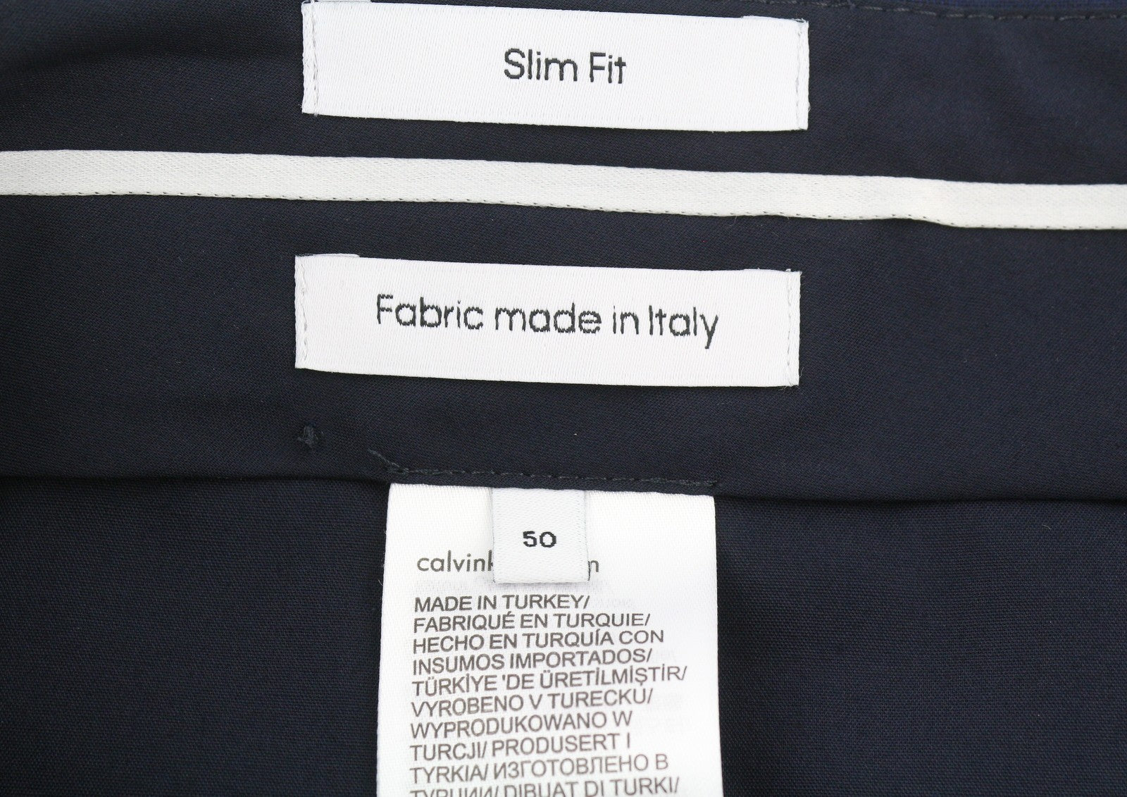 CALVIN KLEIN tamprios vilnos plonos vyriškos kelnės W34 mėlynos plokščia priekine dalimi klasikinės RRP 139 € 