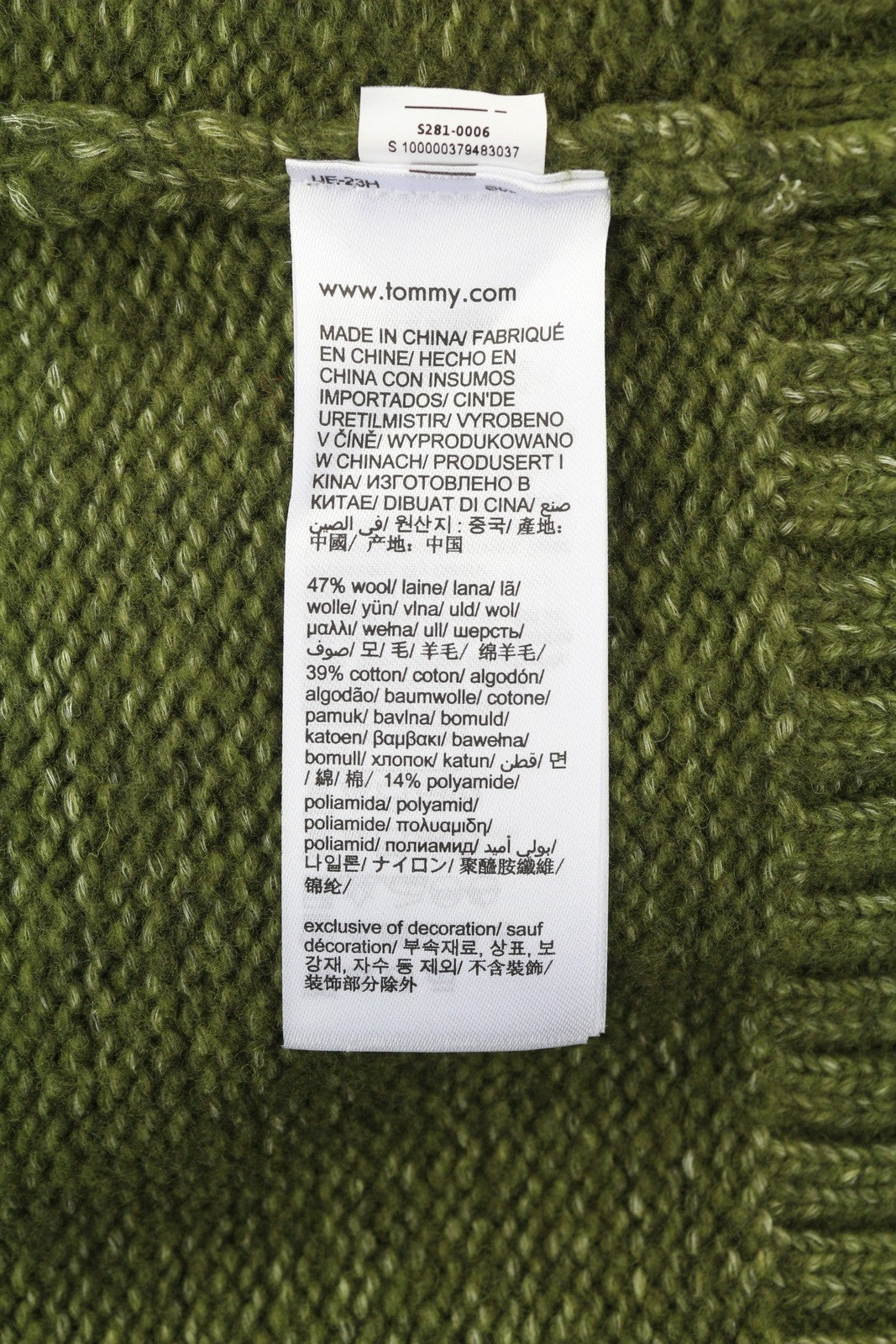 TOMMY HILFIGER DC Mouline Mock Nk vyriškas megztinis S melanžo žalias vilnos mišinio audinys RMK 199 € 